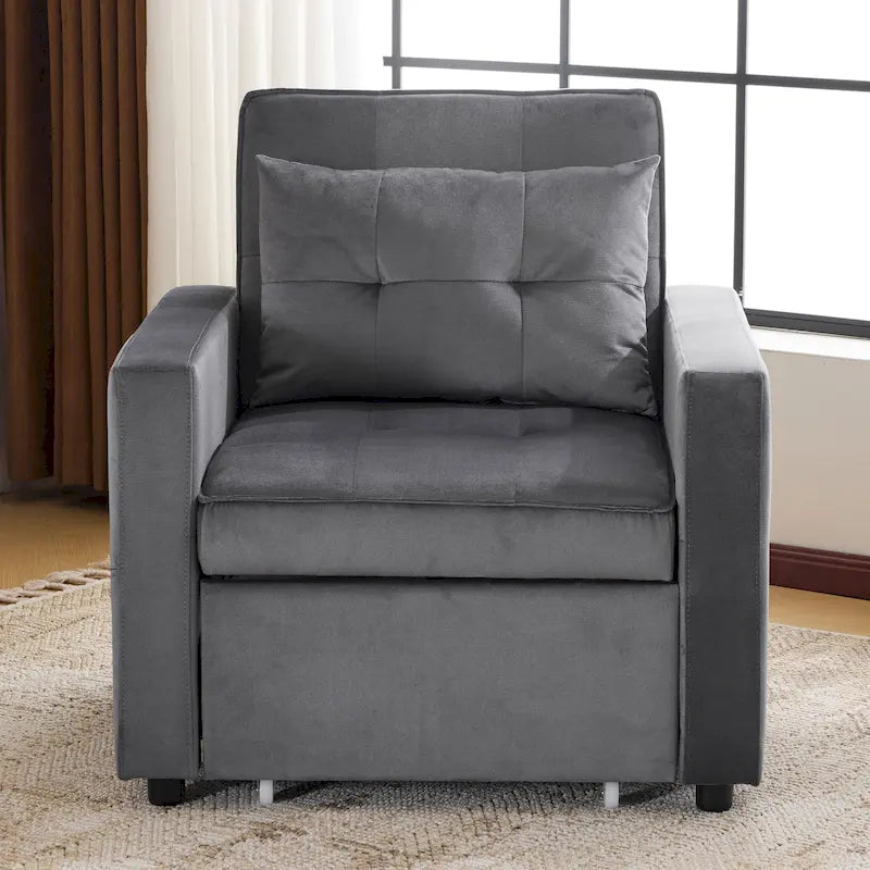 Christopher Knight Home - Sophia Convertible Sleeper Sofa Chair Bed with Adjustable Backrest and Built-In Pillow