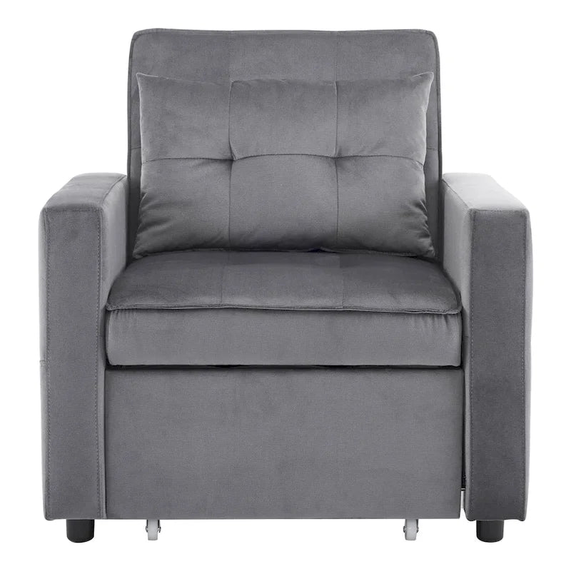 Christopher Knight Home - Sophia Convertible Sleeper Sofa Chair Bed with Adjustable Backrest and Built-In Pillow