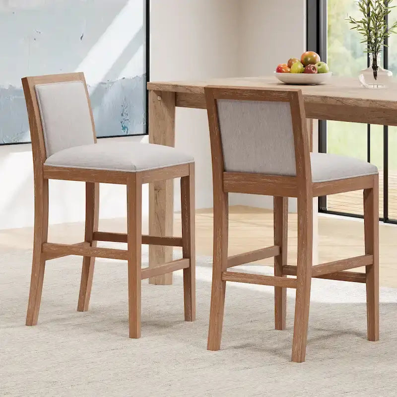 Kyrren Modern Upholstered 30.5-Inch BarStools with Cushioned Seat and Back, Set of 2 by Christopher Knight Home