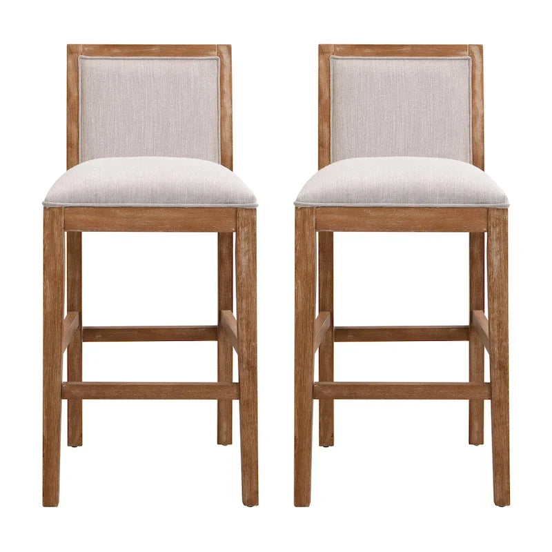 Kyrren Modern Upholstered 30.5-Inch BarStools with Cushioned Seat and Back, Set of 2 by Christopher Knight Home