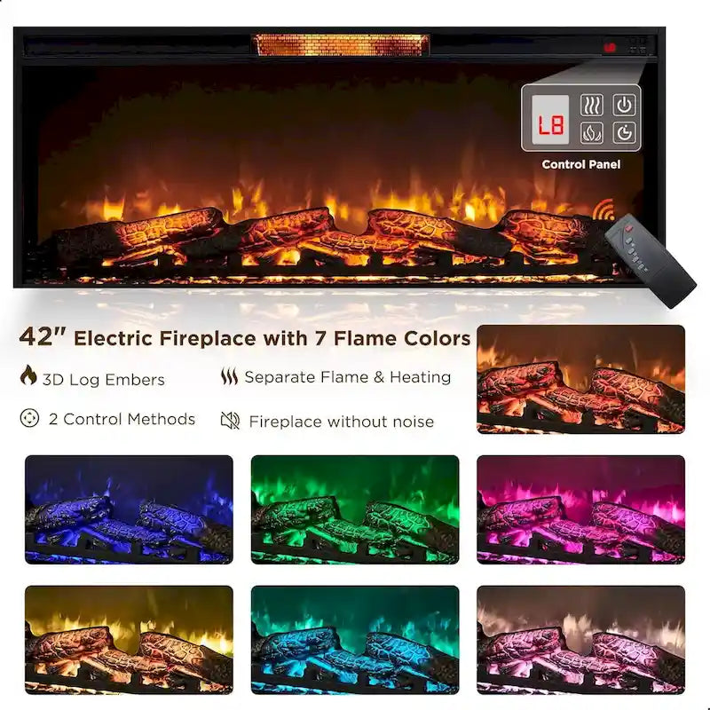 Farmhouse Fireplace TV Stand for 80 Inch TV, Entertainment Center