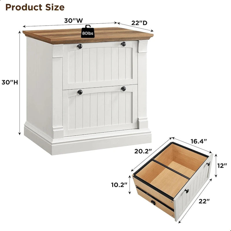 Farmhouse File Cabinet, Wood Lateral Filing Cabinet, Storage Cabinet