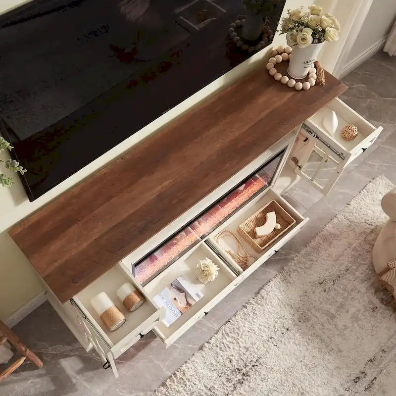 Fireplace TV Stand for 80 Inch TV, Entertainment Center,Media Console