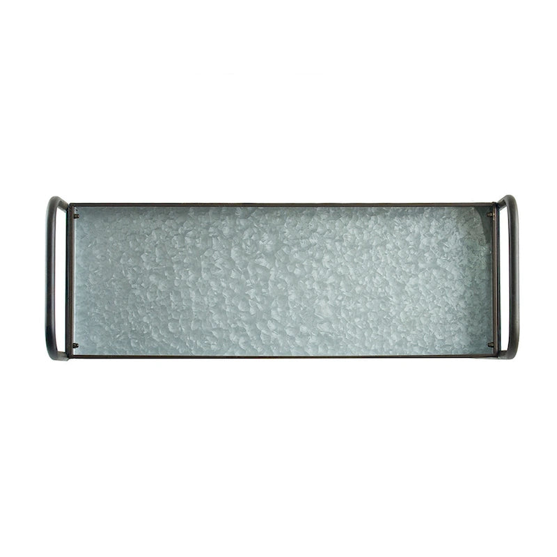 40 Inch Metal Rolling Cart, 3 Tier Shelves, Caster Wheels, Galvanized Gray