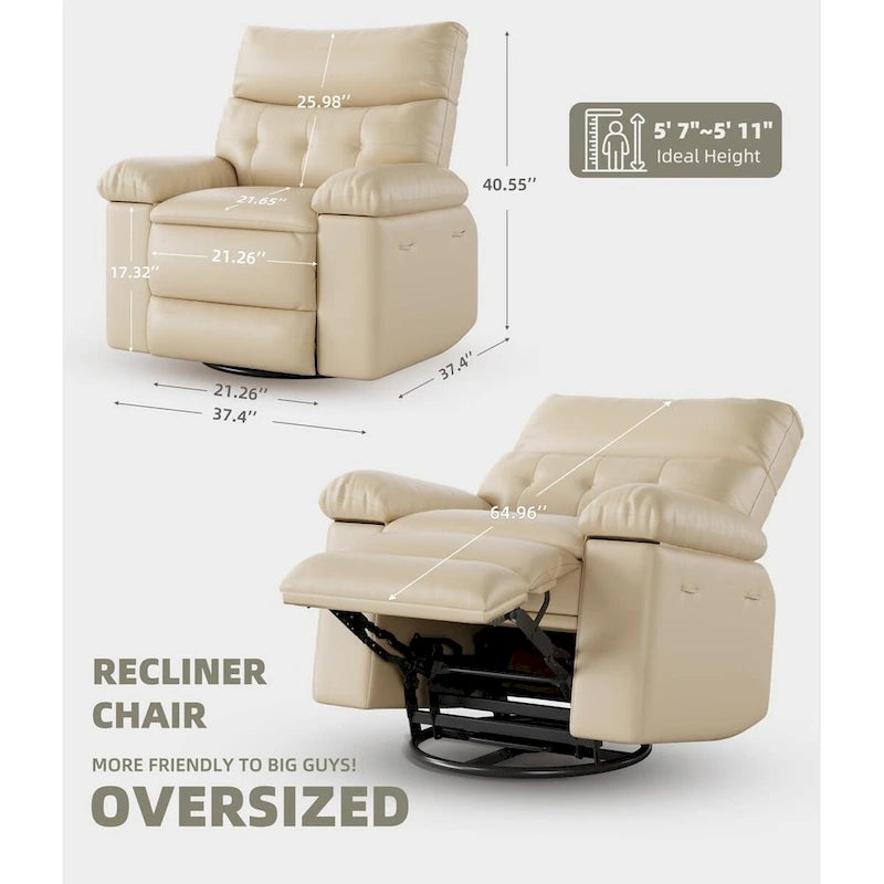 360 Swivel Oversized Recliner Chairs with Heat and Massage - Lazy Recliner Chair