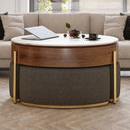 Lift-Top Coffee Table with Storage & 3 Ottomans