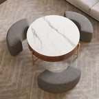 Lift-Top Coffee Table with Storage & 3 Ottomans
