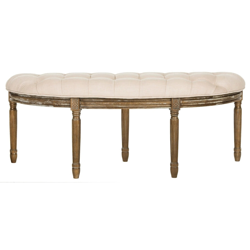 SAFAVIEH Kerasoula Rustic Semi Circle Bench - 50 W x 19.3 D x 19.3 H - 50Wx19Dx19H