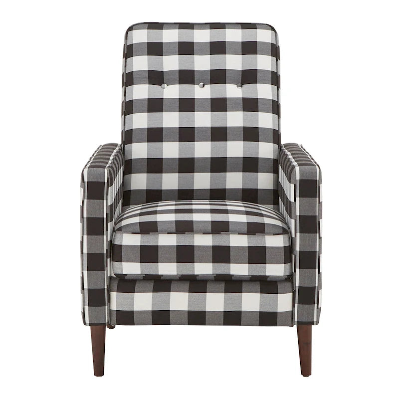 Ada Black and White Buffalo Check Plaid Accent Chair by iNSPIRE Q Classic