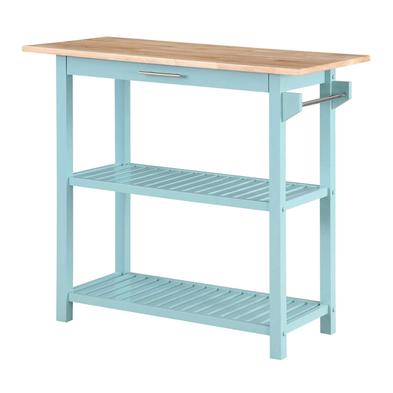 Designs2Go 3 Tier Butcher Block Kitchen Prep Island with Drawer