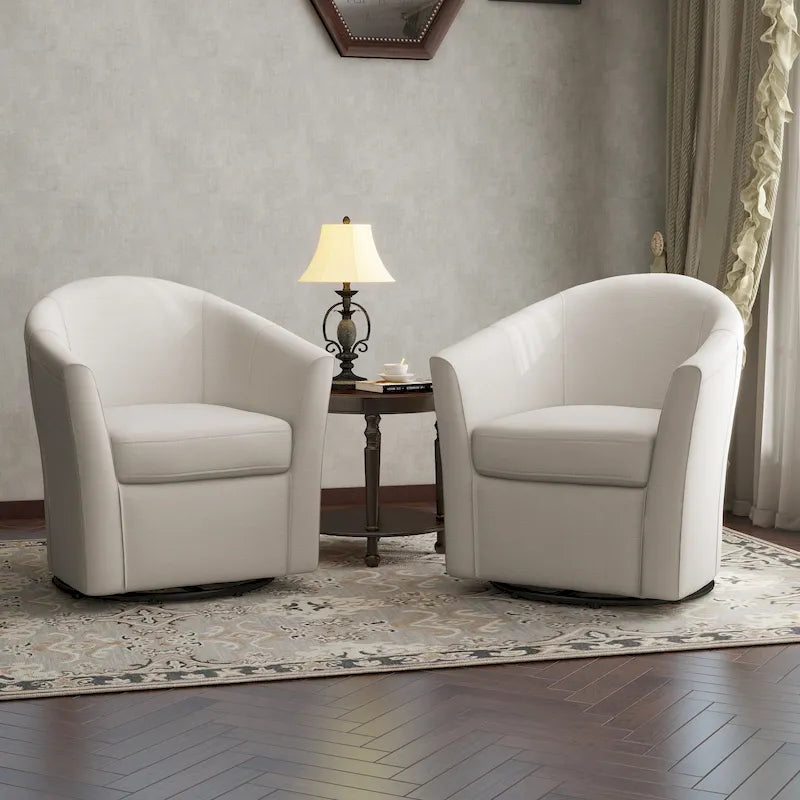 Swivel Accent Chair with Metal Base - 30.7W x 29.9H x 27.5D