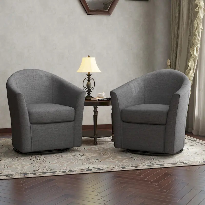 Swivel Accent Chair with Metal Base - 30.7W x 29.9H x 27.5D