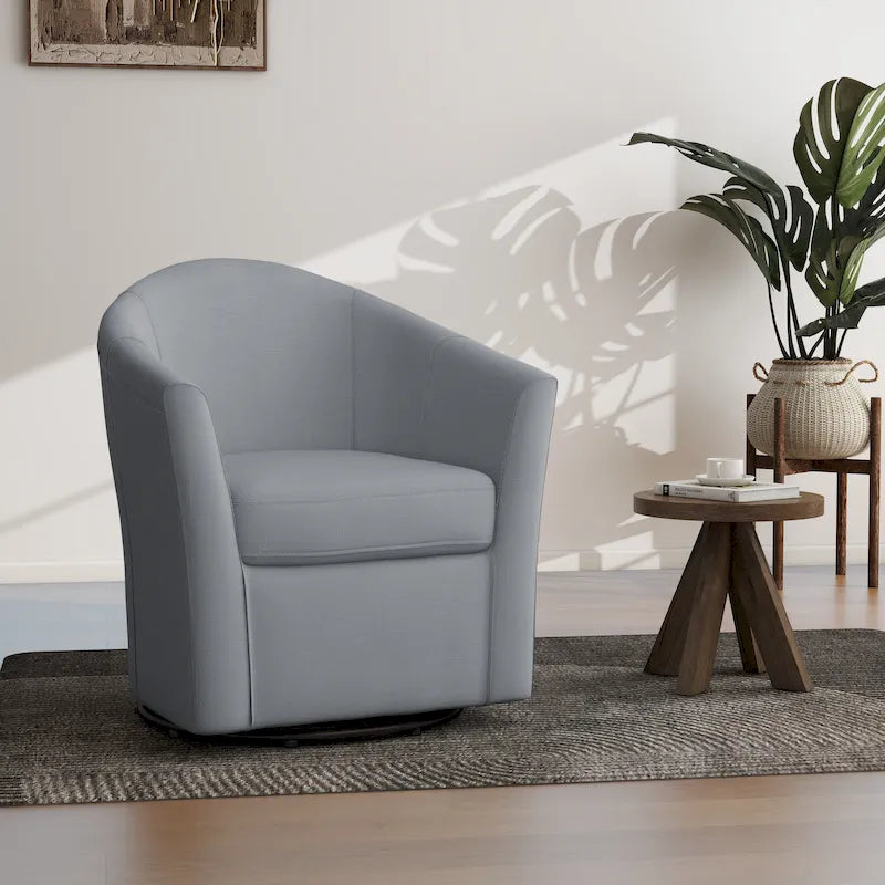 Swivel Accent Chair with Metal Base - 30.7W x 29.9H x 27.5D
