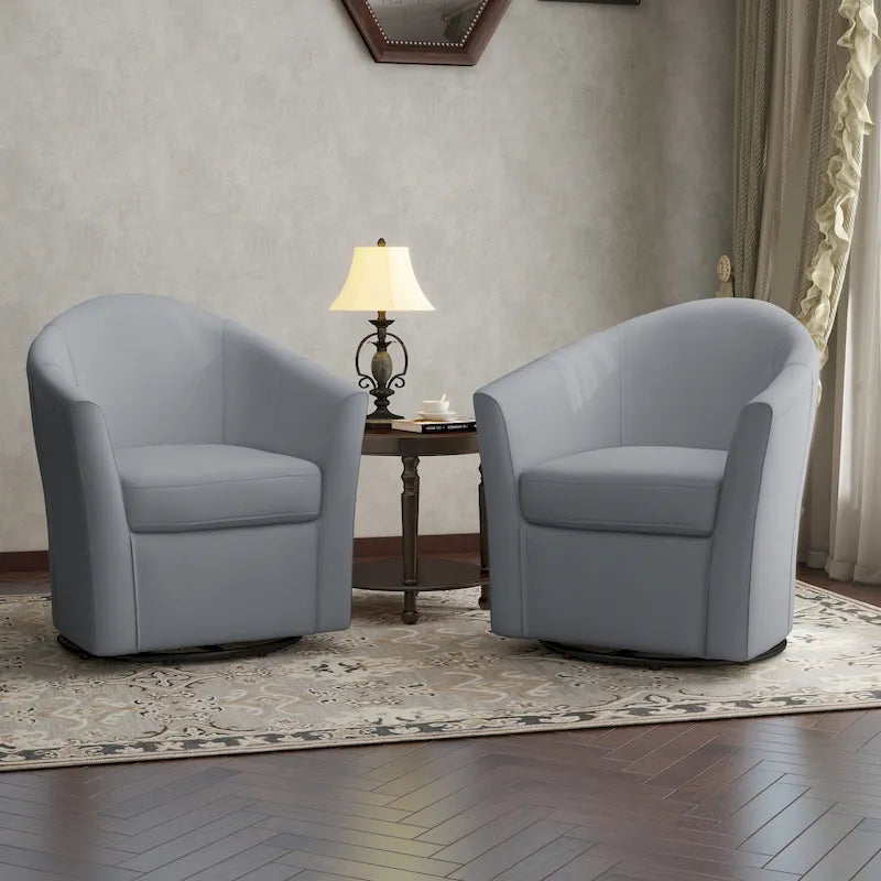 Swivel Accent Chair with Metal Base - 30.7W x 29.9H x 27.5D