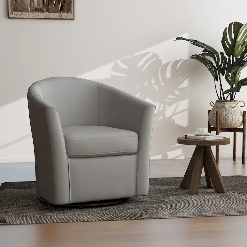 Swivel Accent Chair with Metal Base - 30.7W x 29.9H x 27.5D