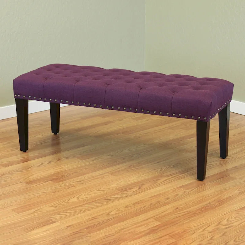 Sopri 49-inch Linen Upholstered Tufted Transitional Bench