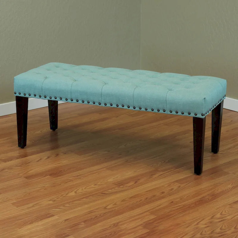 Sopri 49-inch Linen Upholstered Tufted Transitional Bench