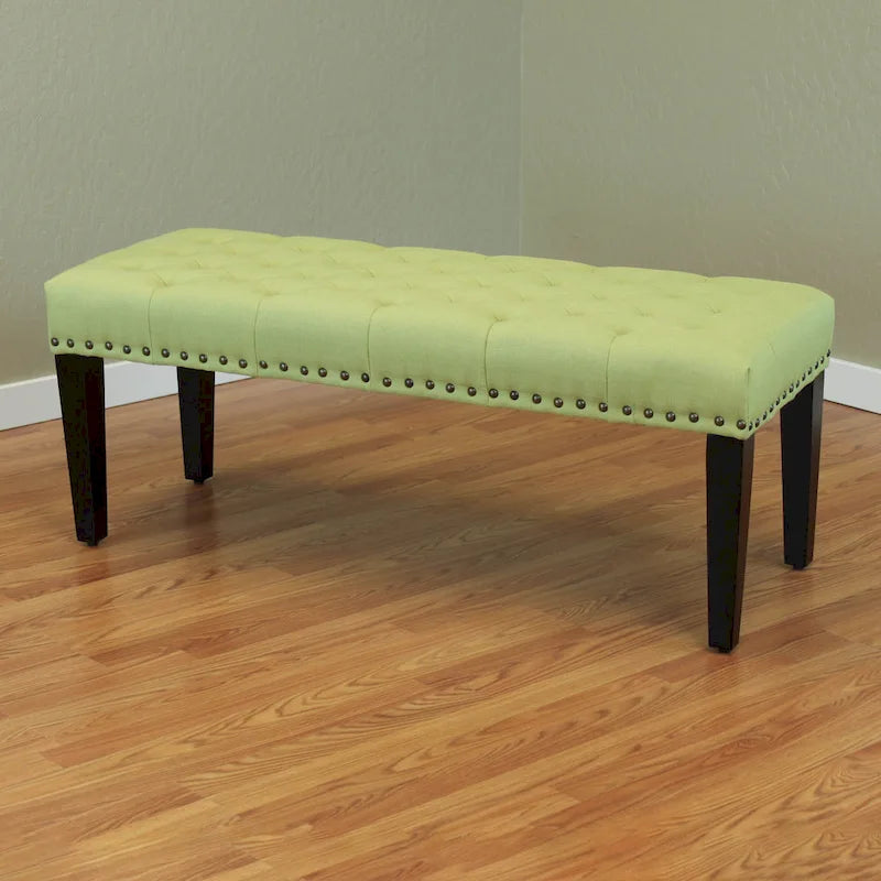 Sopri 49-inch Linen Upholstered Tufted Transitional Bench