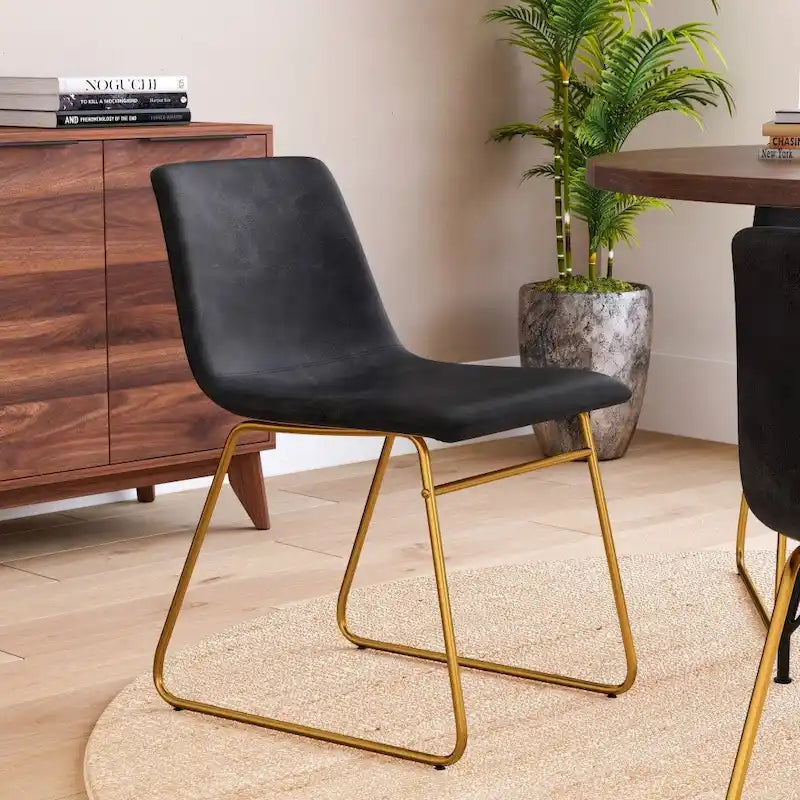 18 Inch Indoor Dining Table Chairs, LeatherSoft Upholstery-Set of 2