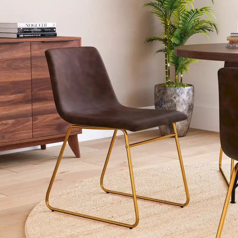 18 Inch Indoor Dining Table Chairs, LeatherSoft Upholstery-Set of 2