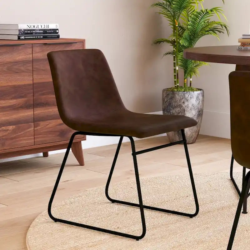 18 Inch Indoor Dining Table Chairs, LeatherSoft Upholstery-Set of 2