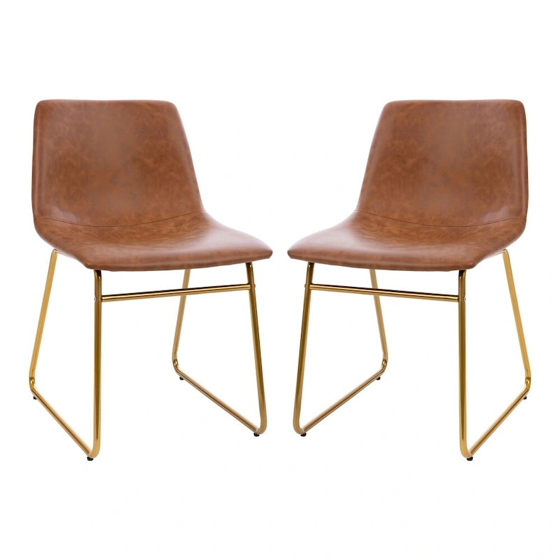 18 Inch Indoor Dining Table Chairs, LeatherSoft Upholstery-Set of 2