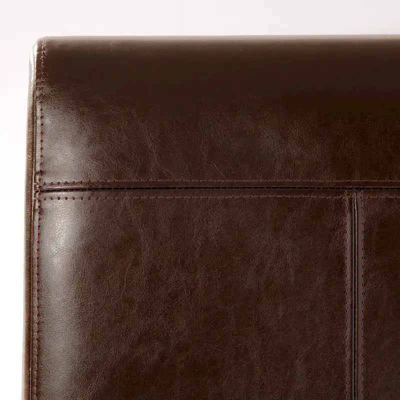 T-stitch Chocolate Brown Bonded Leather Dining Chair (Set of 4) by Christopher Knight Home