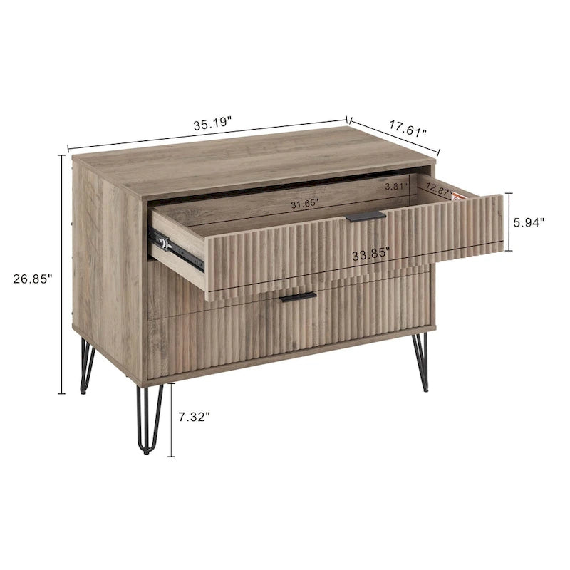 Manhattan Comfort Dumbo Modern 3 Drawer Bedroom Dresser