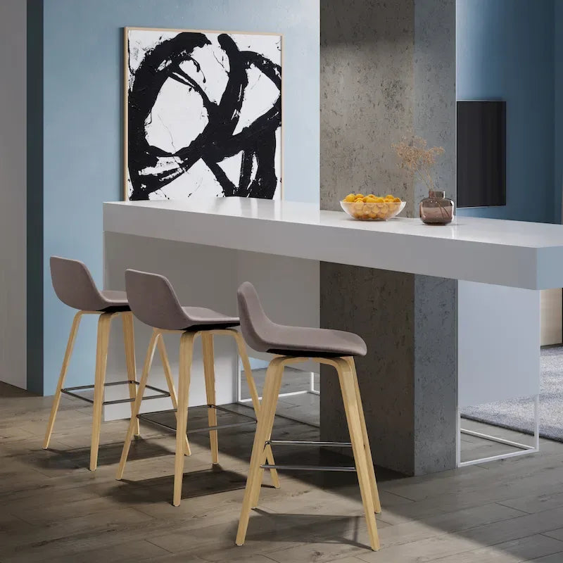 WYNDENHALL Cacey Mid Century Modern Bentwood Counter Height Stool (Set of 2) - 20.7 x 21.1 x 36.6