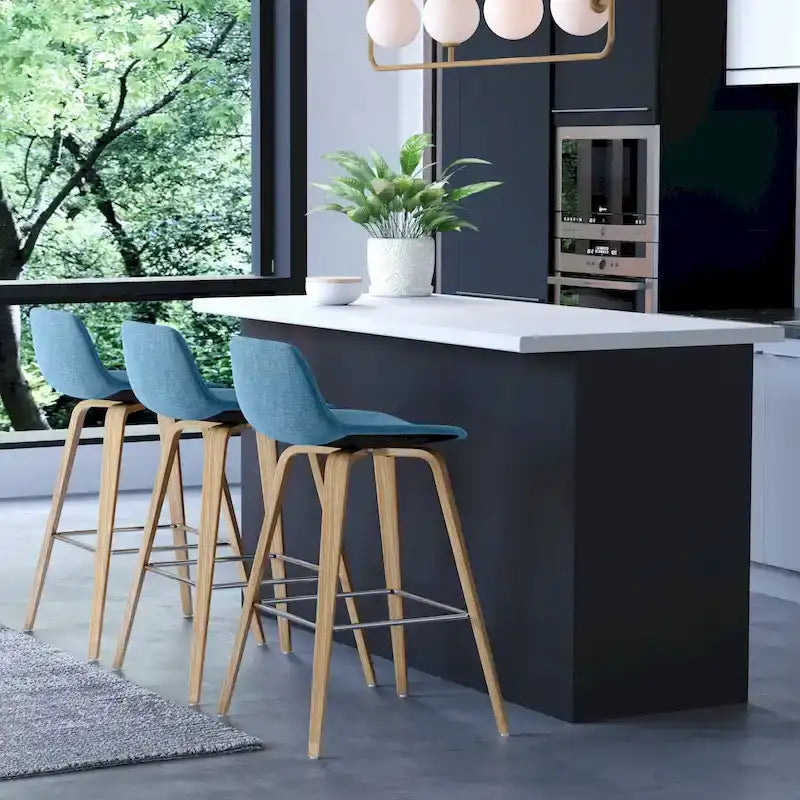 WYNDENHALL Cacey Mid Century Modern Bentwood Counter Height Stool (Set of 2) - 20.7 x 21.1 x 36.6