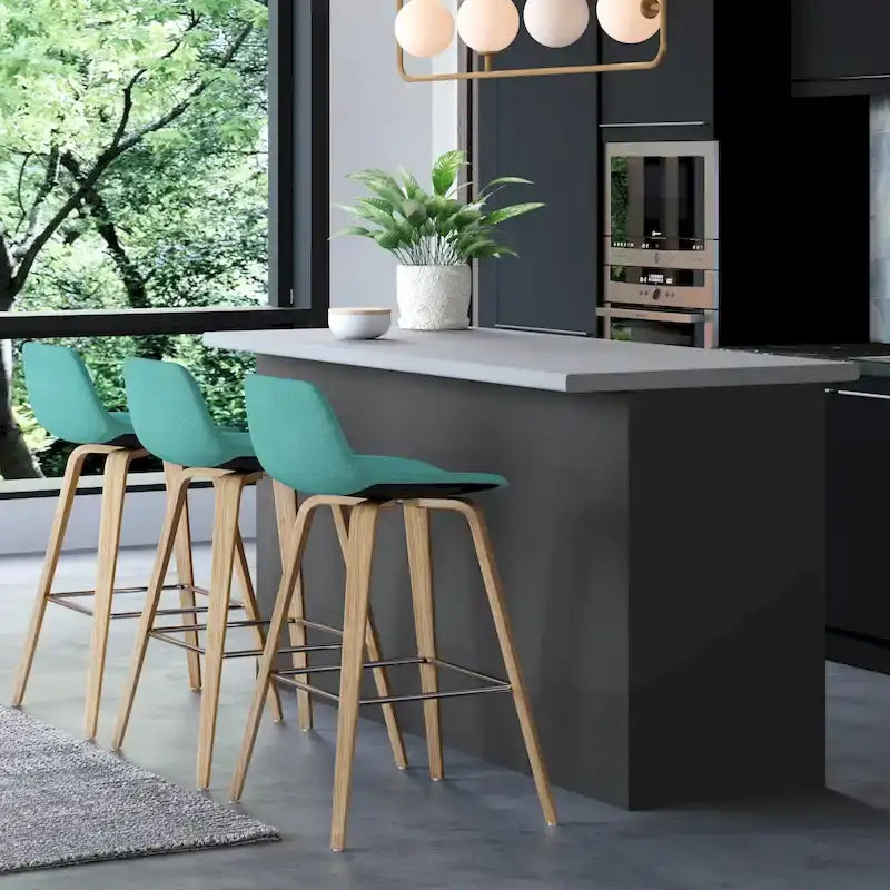 WYNDENHALL Cacey Mid Century Modern Bentwood Counter Height Stool (Set of 2) - 20.7 x 21.1 x 36.6