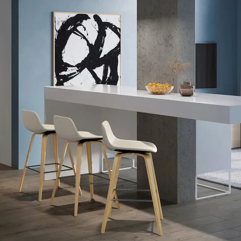 WYNDENHALL Cacey Mid Century Modern Bentwood Counter Height Stool (Set of 2) - 20.7 x 21.1 x 36.6