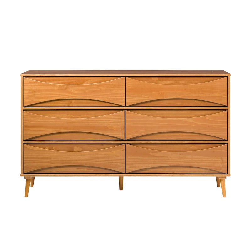 Middlebrook Designs Mid-Century 6-Drawer Solid Wood Dresser
