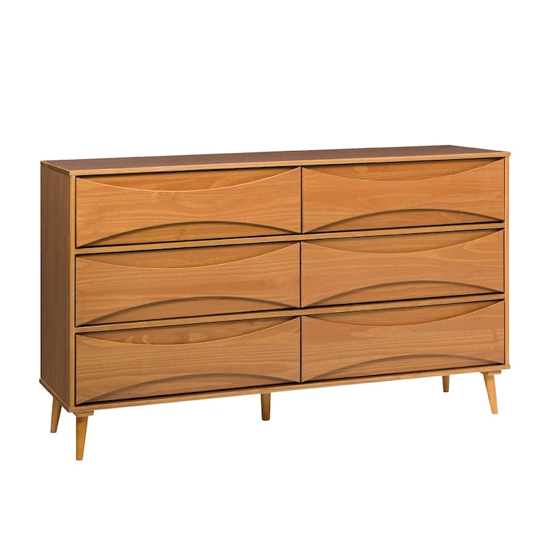 Middlebrook Designs Mid-Century 6-Drawer Solid Wood Dresser