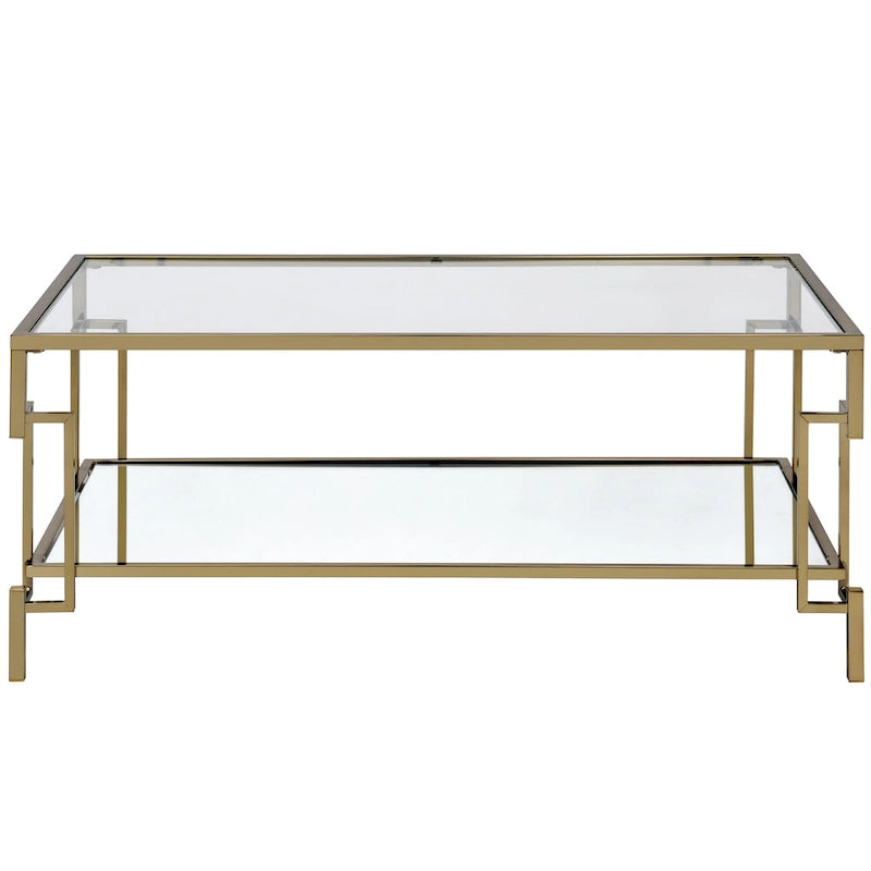 Yout Glam 43-inch Glass Top 1-Shelf Coffee Table by Furniture of America