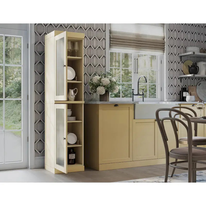 100% Solid Wood 16.5 Kitchen Pantry Cabinet with Doors by Palace Imports