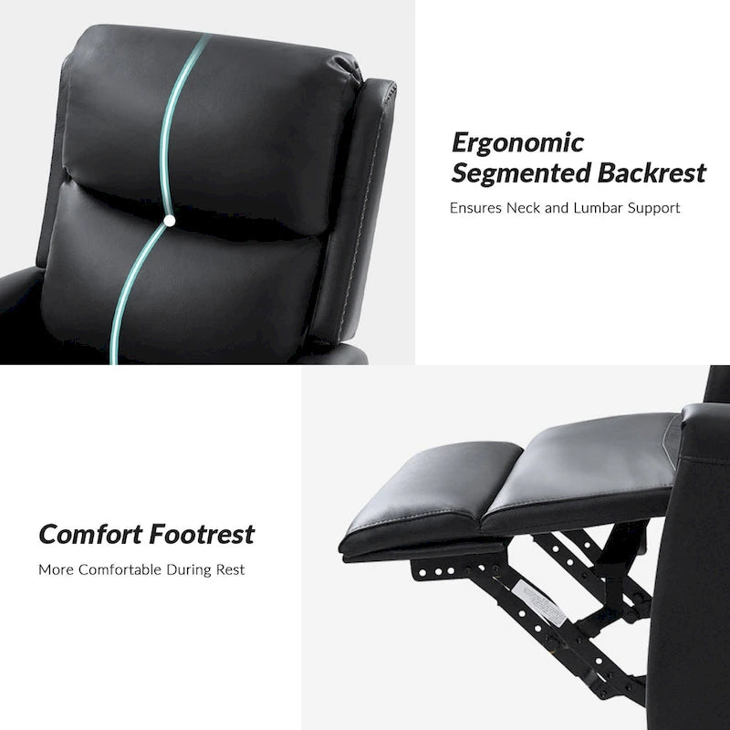 Fiacro 30.31Wide Modern Genuine Leather Wingback Swivel Rocker Recliner with Nailhead Trims, Set of 2