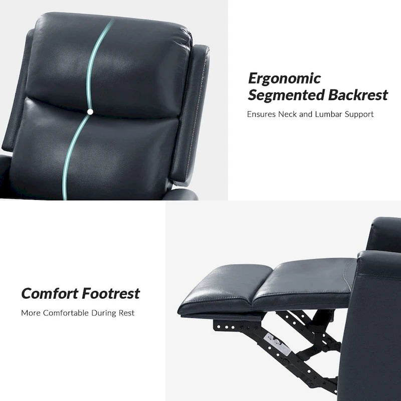 Fiacro 30.31Wide Modern Genuine Leather Wingback Swivel Rocker Recliner with Nailhead Trims, Set of 2