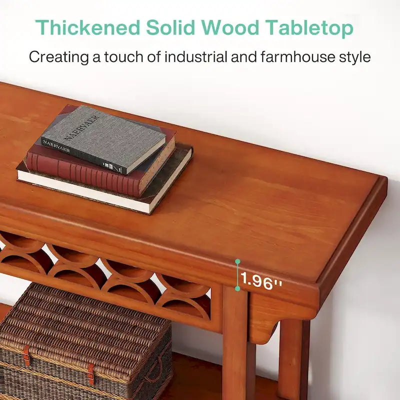 Solid Wood Sofa Table Narrow Long for Living Room Entryway