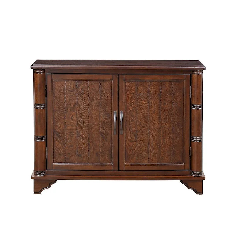 40 Pine 2 Door Storage Cabinet, Sideboard Buffet with Doors and Adjustable Shelf, Wood Entryway Chest, Cupboard