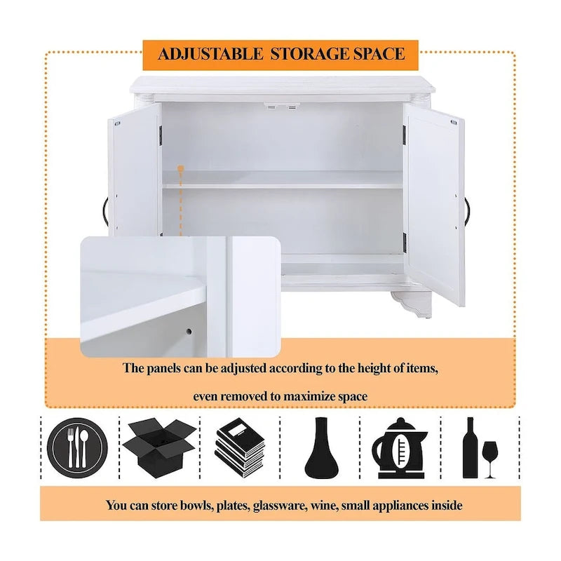 40 Pine 2 Door Storage Cabinet, Sideboard Buffet with Doors and Adjustable Shelf, Wood Entryway Chest, Cupboard