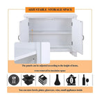 40 Pine 2 Door Storage Cabinet, Sideboard Buffet with Doors and Adjustable Shelf, Wood Entryway Chest, Cupboard