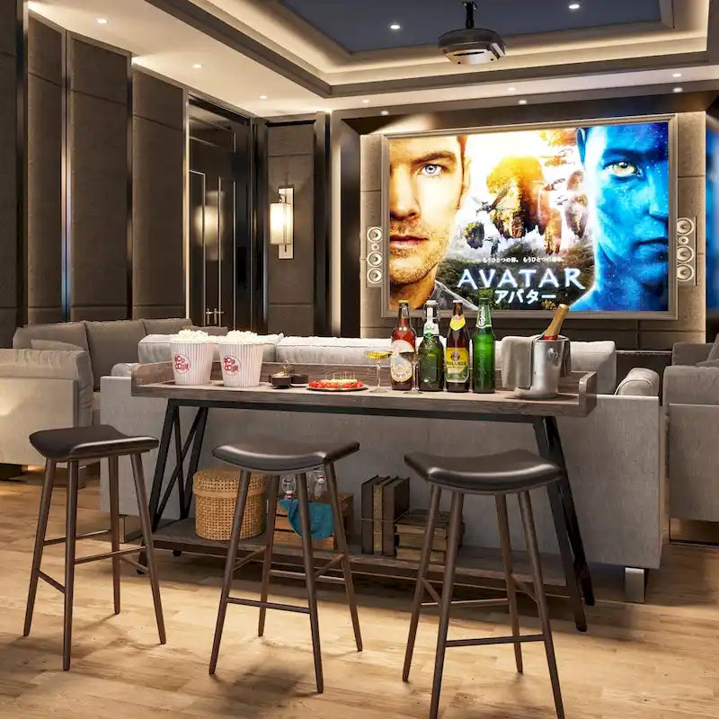 70.9 inch Long Sofa Console Table Behind Couch, Rustic Brown Entryway Table