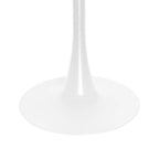 Bristol 35 Inch Mid Century Modern Round Dining Table, Wood Top & Glossy Iron Pedestal Base for Kitchen & Dining Room