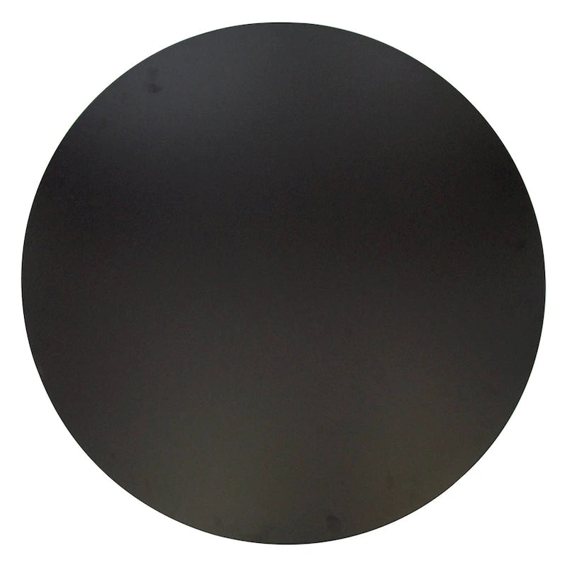 Bristol 35 Inch Mid Century Modern Round Dining Table, Wood Top & Glossy Iron Pedestal Base for Kitchen & Dining Room