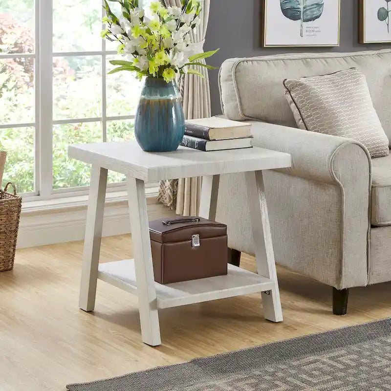 The Gray Barn Cedar Ridge Contemporary Replicated Wood Shelf End Table