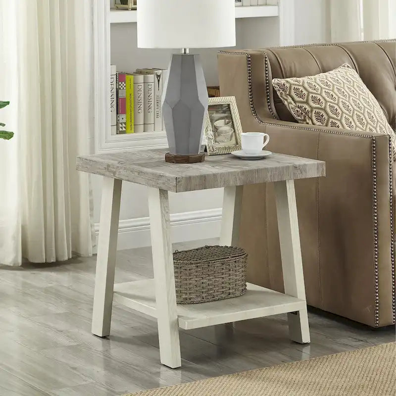 The Gray Barn Cedar Ridge Contemporary Replicated Wood Shelf End Table