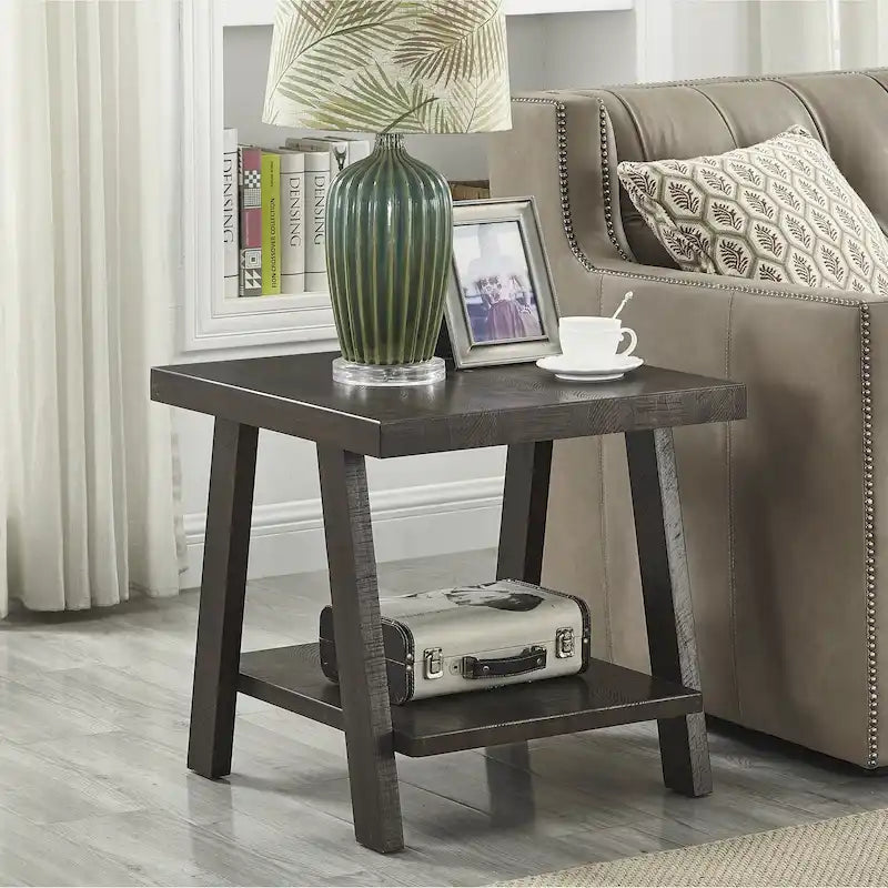 The Gray Barn Cedar Ridge Contemporary Replicated Wood Shelf End Table