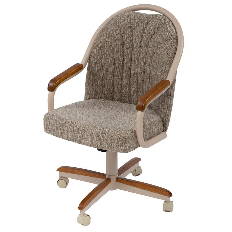 Casual Dining Cushion Swivel-and-Tilt Rolling Caster Chair
