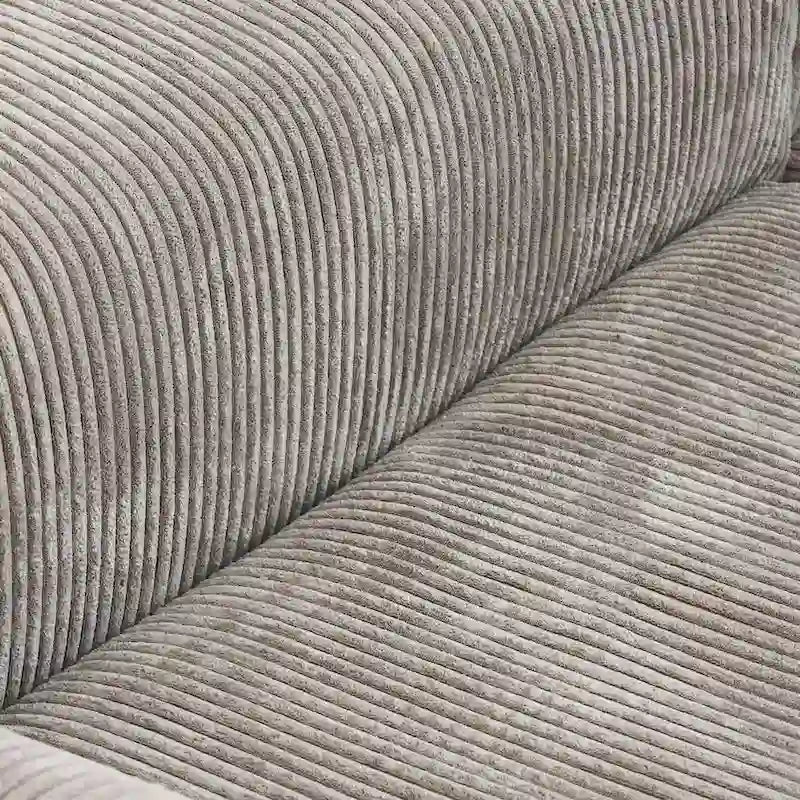 Modern Corduroy Upholstered Sofa, 4-seater, L-Shaped Sectional Sofa